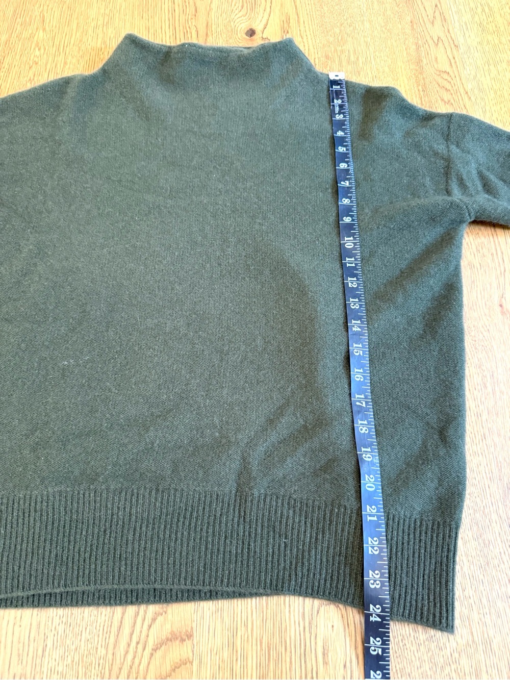 Vince Funnel Neck Sweater Olive Green Knit Relaxed Fit Long Sleeve S - Picture 4 of 11